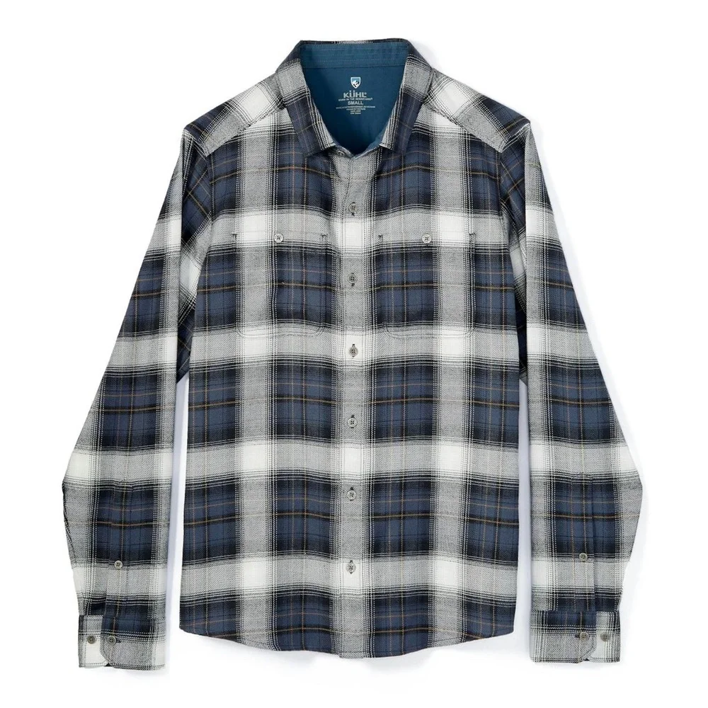 EUC Kuhl Men’s The Law Flannel Hunting Button Up Stellar Slate Blue Shirt